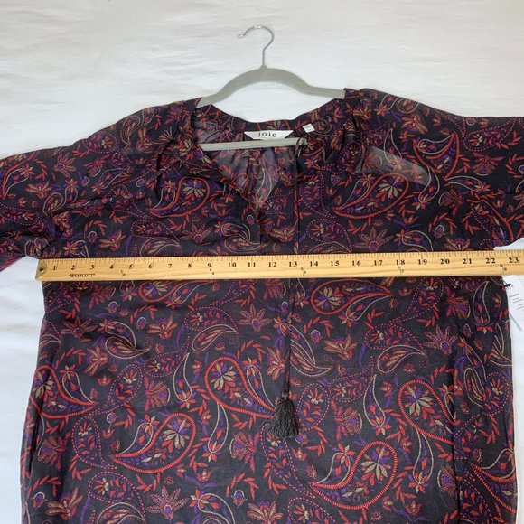 Joie Cecarina 100% Silk Long Sleeve Blouse with Cuff Sleeve Detail Size XL NWT - Picture 15 of 16